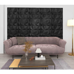 vidaXL Πάνελ τοίχου 24 τμχ. 50 x 50 cm Διαμάντι Μαύρο Φελιζόλ XPS
