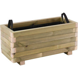 FLOWER POT WOOD Ζαρντινιέρα, Εμποτισμού Pine, Απόχρωση Φυσικό, 70x30x32cm Ε2233 (1ΤΜΧ)