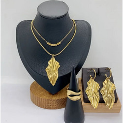Peach Jewelry Σετ Κοσμημάτων Μοντέρνα Γραμμή Τρίγωνο Γεωμετρικό Από Ανοξείδωτο Ατσάλι 304