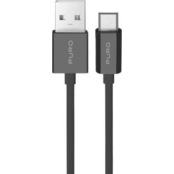 Puro 12W TPE USB-A - microUSB 2m Cable - Black