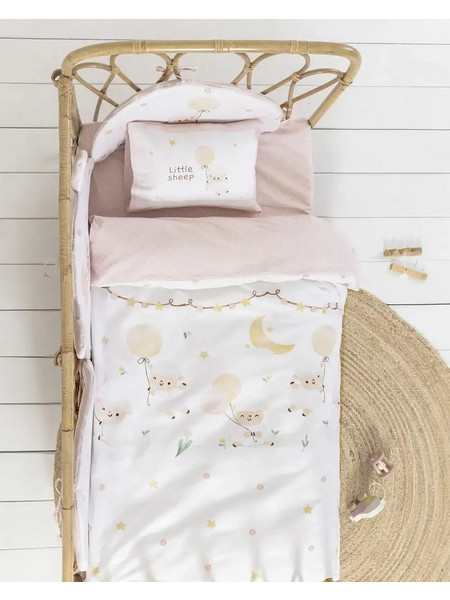 Βρεφικό Κουβερλί Κούνιας Βαμβακερό Nima Home Little Sheep 100x140