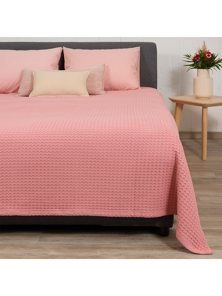 Κουβέρτα Πικέ Μονή (170x240) Naf-Naf Waffle Rose