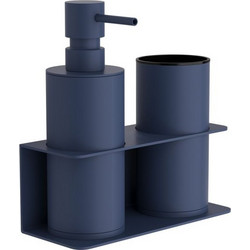 Επιτοίχια Dispenser & Ποτηροθήκη - Matt Navy Blue, Pam & Co, W17 x D7 x H19 (cm) 80-203