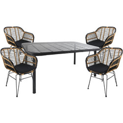 ArteLibre Ampius Σετ Τραπεζαρία Κήπου Rattan 5τμχ 14990367