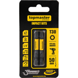 TOP MASTER Μύτη κατσαβιδιού Impact Torx με μέγεθος TX30 50mm συσκευασία 2τεμ. 338740