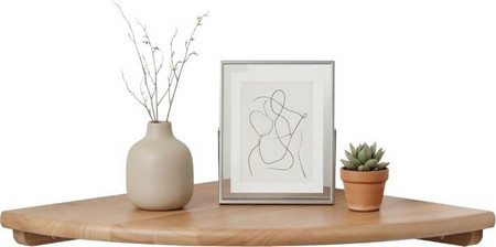 Γωνιακό Ράφι Τοίχου Relaxdays Corner Wall Shelf από Ξύλο Καρυδιάς για Διακοσμητικά & Βιβλία 35cm - Natural (10052717_8416)