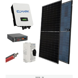 HYBR. SOLAR SYSTEM 1P/5kW 580W PANELS WITH BATT