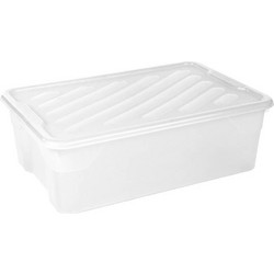 Homeplast Πλαστικό Κουτί Αποθήκευσης 43Lt με Καπάκι Λευκό 60x40x19cm