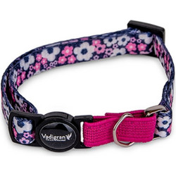 Vadigran Cat Collar White/Black Flowers Κολάρο Γάτας 20-30cm/10mm
