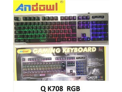 Andowl QK-708 Gaming Πληκτρολόγιο RGB Silver