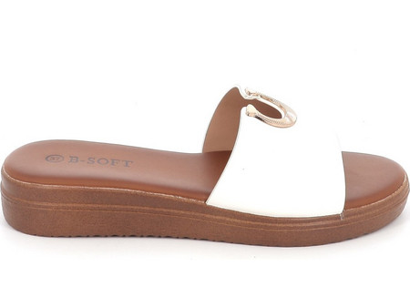 Γυναικείο Mule B-Soft Χρώματος Λευκό 4054.W