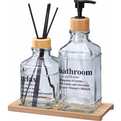 MRShome Σετ Dispenser & Αρωματικό Χώρου με Sticks Γυάλινο/Μπαμπού με βάση