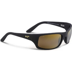 Maui Jim H202-2M Ανδρικά Γυαλιά Ηλίου Ορθογώνια Κοκάλινα Μαύρα με Καφέ Polarized Φακό