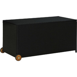 vidaXL Κουτί Αποθήκευσης Κήπου Μαύρο 120x65x61cm Συνθετικό Ρατάν 1 τεμ
