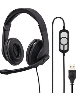 Hama HS-USB300 Over Ear Ακουστικά Υπολογιστή με Μικρόφωνο & USB-A