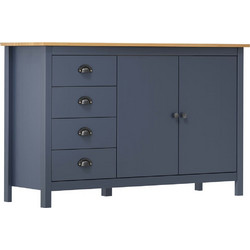 vidaXL Μπουφές Hill Γκρι 130x40x80 εκ. από Μασίφ Ξύλο Πεύκου 288933