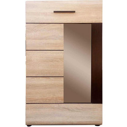 Βιτρίνα Μονόφυλλη Solo 1W 65x35x109cm Sonoma Wenge και MDF Καμπυλωτό τελείωμα στην πόρτα