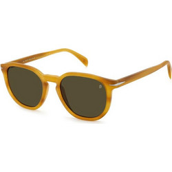 David Beckham DB1099/S C9B/QT Ανδρικά Γυαλιά Ηλίου Στρογγυλά Κοκάλινα Καφέ με Πράσινο Polarized Φακό