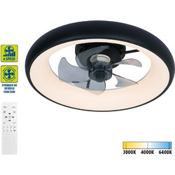 Ανεμιστήρας οροφής LED KAI LED 30W μαύρο CCT 3000K-4000Κ-6400K