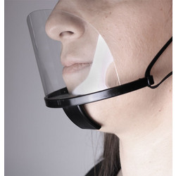 BLACK PLASTIC MULTI-PURPOSE FACE MASK Διάφανη πλαστική προστατευτική μάσκα προσώπου πολλαπλών χρήσεων, σε μαύρο χρώμα. - OEM
