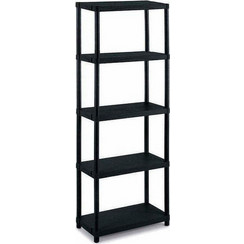 Πλαστική Ραφιέρα QBlack 3060S/5 με 5 Ράφια 60x30x165cm Μαύρο