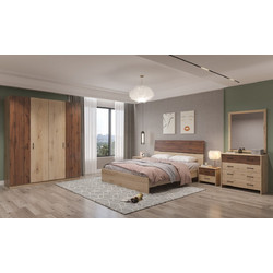 Κρεβάτι Ημίδιπλο Ν95 Για Στρώμα 140x190cm Μελί Με Νέο Καρυδί