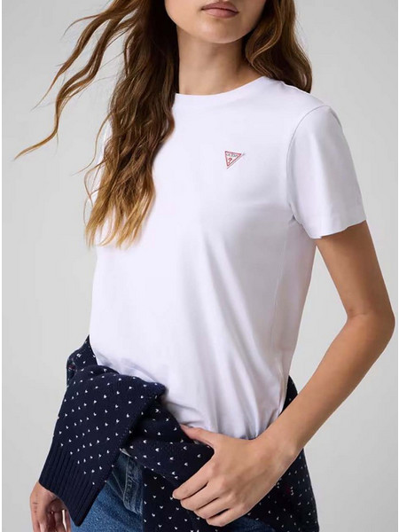 GUESS JEANS GJ SS CN REG MINI TRIANGLE TEE ΜΠΛΟΥΖΑ ΓΥΝΑΙΚΕΙΟ W4YI10J1314-G011 White