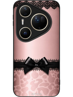 Sonique Diva Series Θήκη Λεοπάρ Φιόγκος - Ροζ (Huawei Pura 80 Ultra)