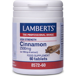Lamberts Cinnamon 2500mg Φυτικές Ίνες 60 Ταμπλέτες
