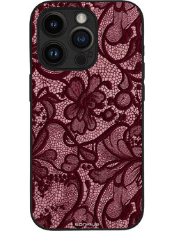 Sonique Diva Series Back Cover Bordeaux Lace (iPhone 14 Pro)