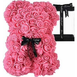 ROSE BEAR - ΑΡΚΟΥΔΑΚΙ ΑΠΟ ΤΕΧΝΗΤΑ ΤΡΙΑΝΤΑΦΥΛΛΑ 25cm. ΡΟΖ