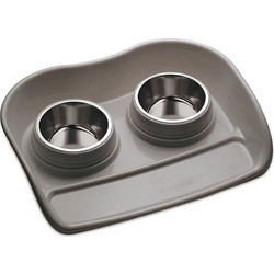 MPS Διπλό Μπολ Σκύλου-Γάτας Potty Steel Small 46x35x9cm