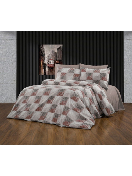 Παπλωματοθήκη Κλεοπάτρα 611 Red-Black DimCol Υπέρδιπλo 220x240cm Βαμβάκι-Πολυέστερ