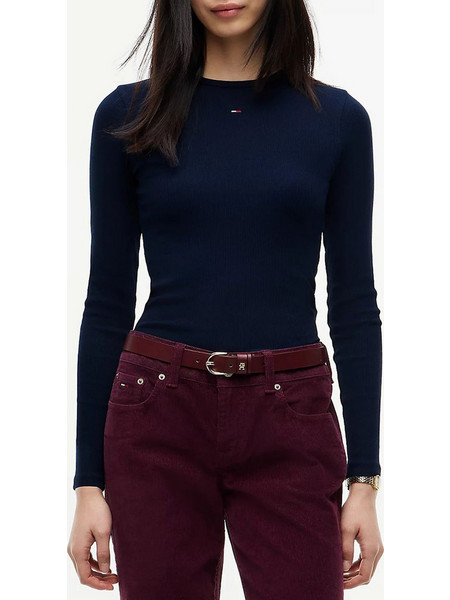 TOMMY JEANS TJW SLIM ESSENTIAL RIB LS DW0DW17387-C1G DarkBlue