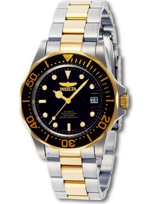 Invicta Pro Diver Ανδρικό Ρολόι Αυτόματο με Ασημί Χρυσό Μεταλλικό Μπρασελέ 8927