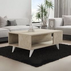 Τραπεζάκι σαλονιού χρώμα travertine 90x60x39,5εκ