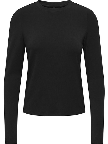 ONLY ONLBAMBOO L/S O-NECK TOP JRS 15377113-BLACK Black