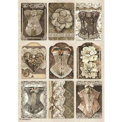 Stamperia Ριζόχαρτο Decoupage A4 (21X29,7cm) Old Lace Corsets
