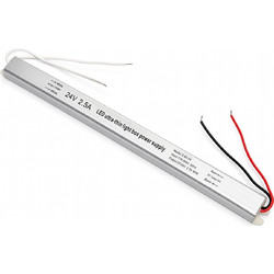 VenCore 6614-50006 - Aluminium Ultra Slim Power Supply 60W 24V 2.5A - Τροφοδοτικό Αλουμινίου Εξαιρετικά Λεπτού Προφίλ 230 Volt σε 24 Volt 60 Watt 2.5 Ampere - Μ31.3 x Π2 x Υ2cm