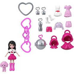 polly pocket κούκλα με αξεσουάρ and μπρελόκ μεσαιο pack 3 σχέδια polly pocket keychain style kit ch