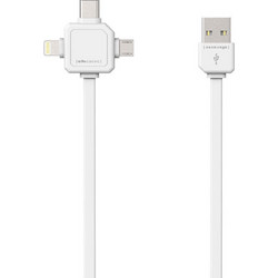 Allocacoc Regular Καλώδιο USB-A to USB-C / Lightning / Micro-USB 1.5m Λευκό 9003WT/USBC15
