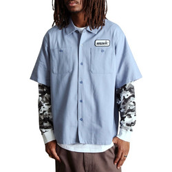 Huf Shadows Ανδρικό Πουκάμισο Μακρυμάνικο Light Blue BU00288-LBLUE