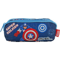 Must Captain America Super Soldier Κασετίνα με 2 Θήκες Μπλε 506124