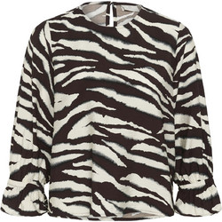 KAFFE KAviky Flowy zebra print blouse brown 10511735