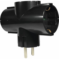 ELP36302 | ΑΝΤΑΠΤOΡΑΣ ΤΥΠΟΥ + SCHUKO - 3Θ SCHUKO max:3680W IP20 ΜΑΥΡΟ - Elvhx 28740