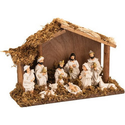 LianosXmas Ξύλινη Χριστουγεννιάτικη Φάτνη 25 x 9 x 17(h)cm SG13061