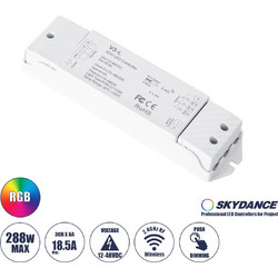 GLOBOSTAR(R) 71547 SKYDANCE V3-L PRISM Dimmer & RGB Controller 1/2/3CH DC 12-48V 18A 864W Max IP20 - RF 2.4GHz + Push Dimming + Auto-Transmit + Sync - M17.5xΠ4.5xΥ2.7cm