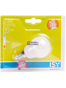 LED Bulb E14 5.5W P45 2700K 470lm FR ISY