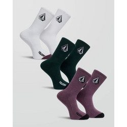 Kid's Volcom Full Stone 3 PK Socks MULTI