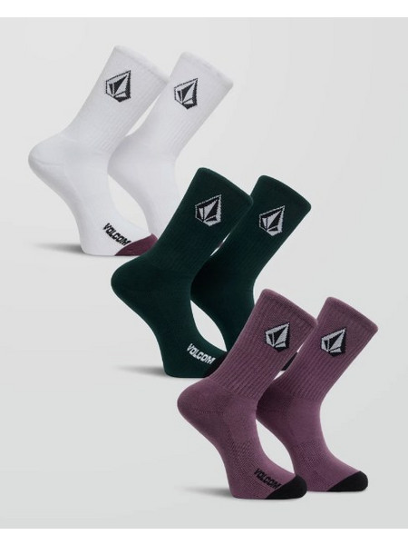 Kid's Volcom Full Stone 3 PK Socks MULTI